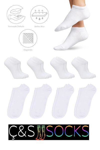 çs socks ERKEK 6 ÇİFT Cotton Görünmez Sneakers Spor Çorap BEYAZ
