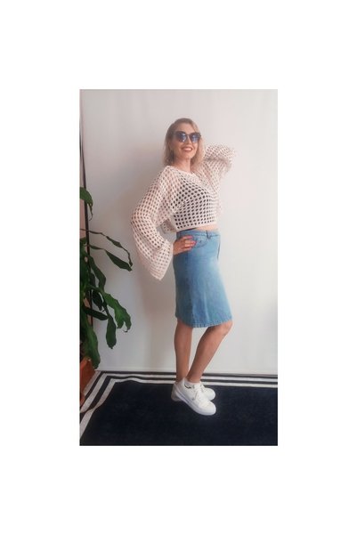 CAZİBE Pulover crop din plasă
