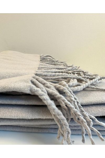 ICON SILK 100% Silk Shawl Blanket (Light Grey)