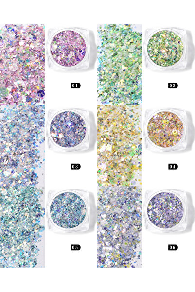 Beauty Box 6'lı Tırnak Süsleme Pulları Galaxy Professional Quality Nail Art W...