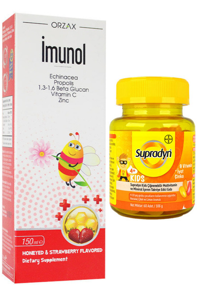 İmunol Imunol Şurup 150ml + Supradyn Kids 60 Çiğnenebilir Tablet