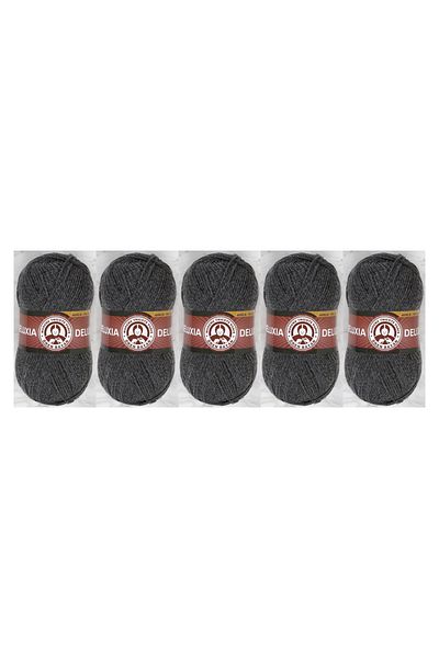 Ören Bayan Deluxia Hand Knitting Thread 100 gr 5 Pieces Color 009 Smoke Grey