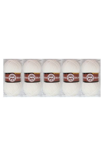Ören Bayan Deluxia Hand Knitting Thread 100 gr 5 Pieces 004 Cream