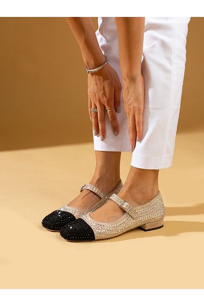 Alemdar Shoes Balerini de damă LIDYA Mink Stoned