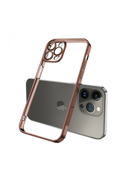 Ally Fashion Series Iphone 13 Pro Max Kılıf Renkli Kenar Lazer Çerçeveli Sili...