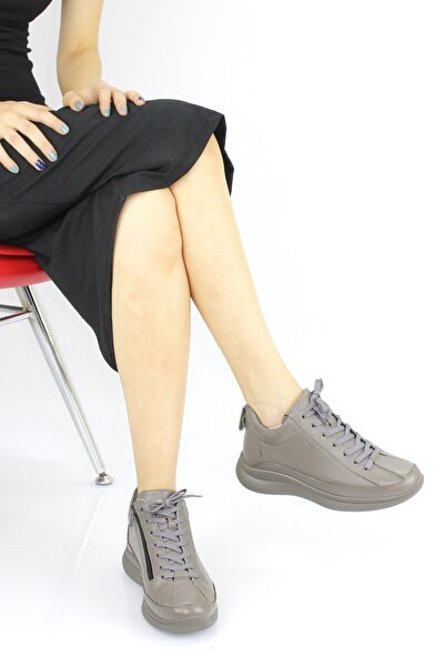 Forelli Kadın Fermuarlı Hakiki Deri Ortopedik Spor Tarz Günlük Bot