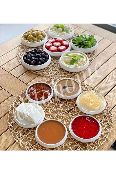 DİLAHOME Porcelain Curved 12 Piece Breakfast Plate Combination Set