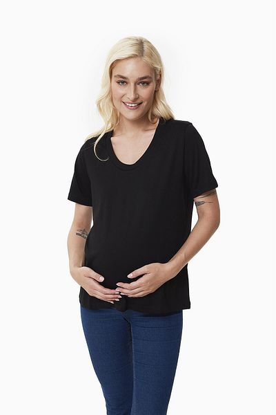 Style The Bump Pachet de 3 tricouri pentru sarcină Ellie (alb - negru - bleumarin)