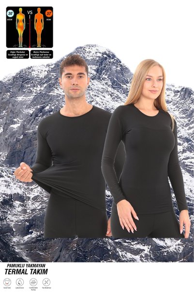 Textile Slot Unisex Winter Cotton Inside Ribbed Daily Thermal Top Underwear