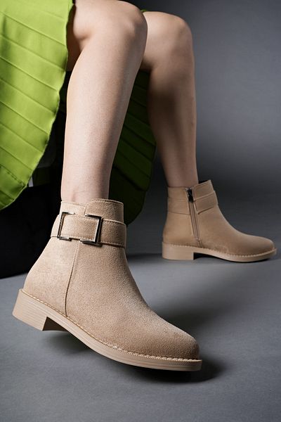 Riccon Hilyariel Γυναικείες Μπότες0012078 Nude Suede