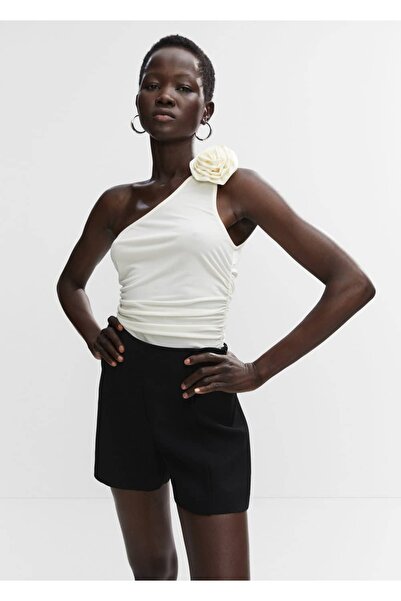 MANGO Woman High Waisted Straight Cut Shorts