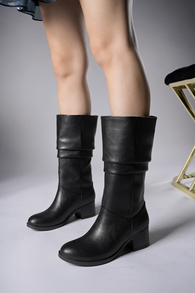 Riccon Dámské kozačky Ziecno 00123000 Černá kůže