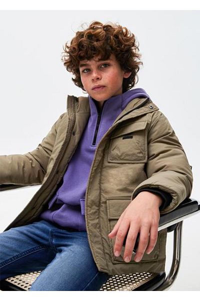 MAYORAL Boy's Green Coat with Pockets