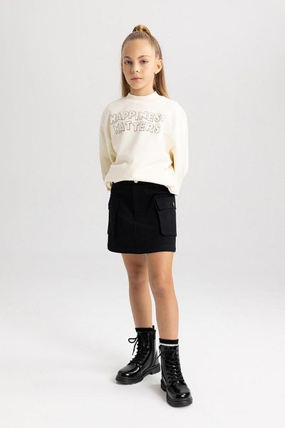 DeFacto Girl's Regular Fit Crew Neck Sweatshirt B3215A823Au