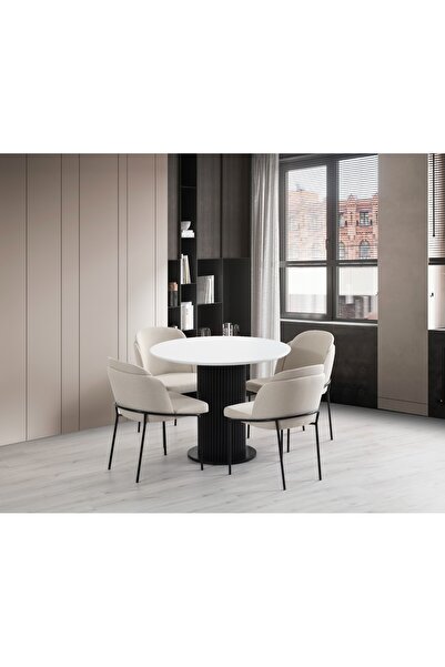 Zeri Concept Morena Sandalye Krem Keten Kumaş 2 Adet (Masa Hariç)