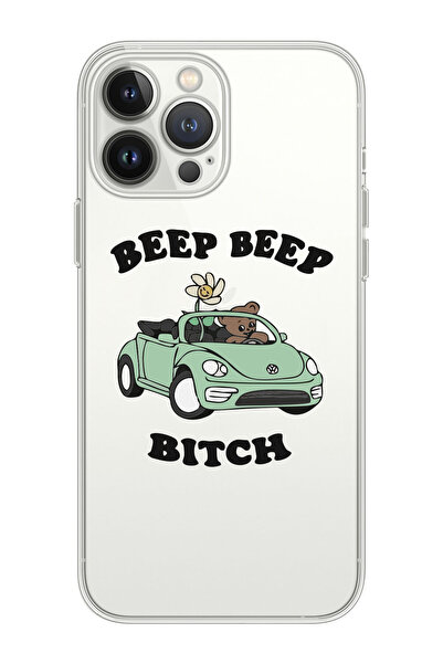 shoptocase Iphone 15 Pro Max Uyumlu Beep Beep Tasarımlı Premium Şeffaf Telefo...