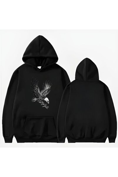 Garalio KARTAL BASKILI KAPİŞONLU SWEAT
