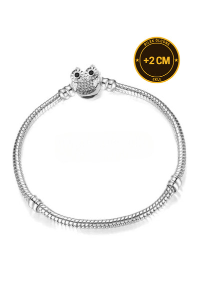 Stone Family Baykuş Taşlı Klipsli Yılan Zincir Bileklik, Charm Uyumlu (Tüm Bo...
