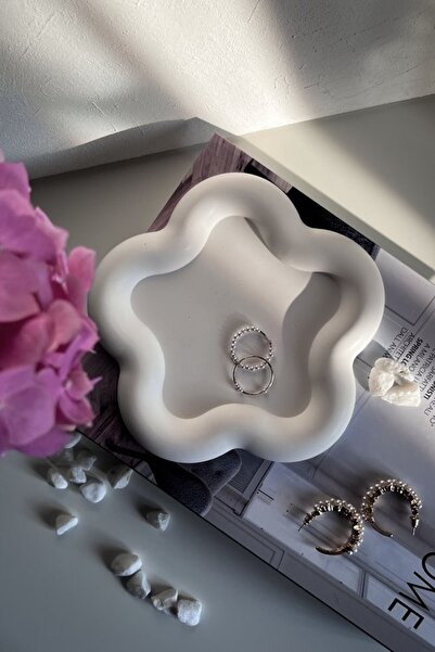 BigSale Flower Shaped Decorative Concrete Plate, Jewelry Plate