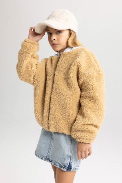 DeFacto Girl's Hooded Plush Cardigan A7777a823au