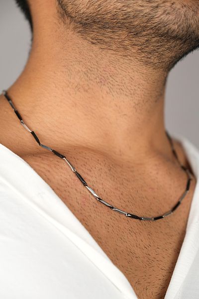 Jack Ferrero Men's Steel Necklace Guaranteed Not to Discolor