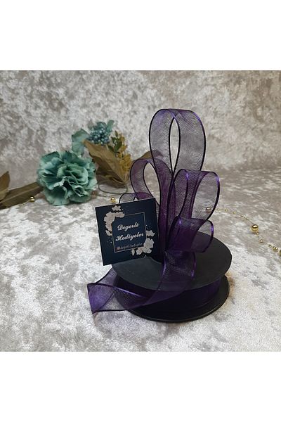 GÜLSEMALİ Κορδέλα σιφόν μωβ 2,5 cm 20 m. Κορδέλα τροχού