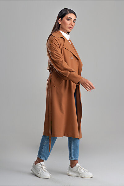 Genel Markalar oversize trençkot manşetli