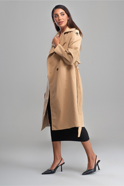 Genel Markalar oversize trençkot manşetli