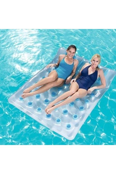 BESTWAY 43055 Çift Kişilik Havuz Yatağı Bardaklı 193 X 142 Cm
