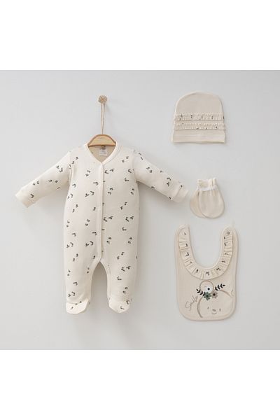 Gümüş Baby Kids FLOWER PATTERNED GIRL'S Jumpsuit SET OF 4