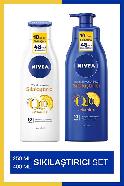NIVEA Q10 Vitamin C Sıkılaştırıcı Vücut Losyonu 250ml & Q10 Sıkılaştırıcı Vücut Sütü 400 ml