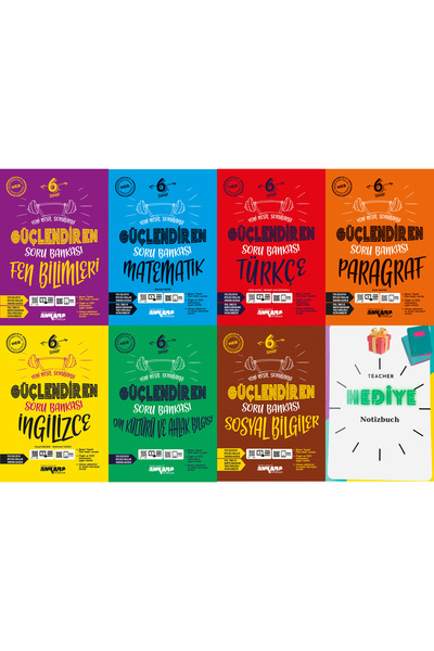 Ankara Yayıncılık 6. Sınıf Yeni M 2024 Tüm Dersler Güçlendiren Soru Bankası