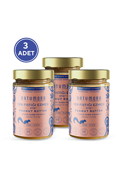 %100 Yer Fıstığı Ezmesi-300g x 3 Adet (SİPARİŞ İLE TAZE SIKIM)