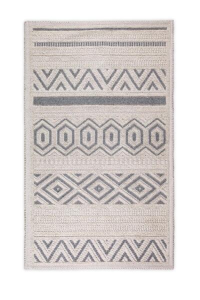 Bluenity Hat Doğal Pamuklu Banyo Kilimi 50x80 Cm - Gri