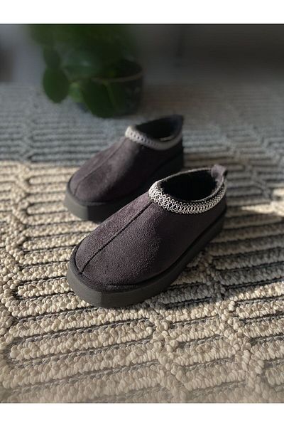 TRODONS Papuci SABO PLATI SI CU TALPA INALTĂ CU BLANĂ DE PIELE DE VACĂ