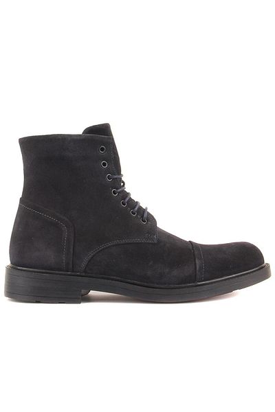 SailLakers - Navy Blue Suede Leather Zippered Men's Boots
