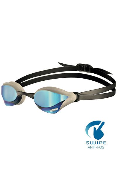 ARENA Cobra Core Swipe Blue/Silver Mirrored Swimming Goggles, Training Glasses