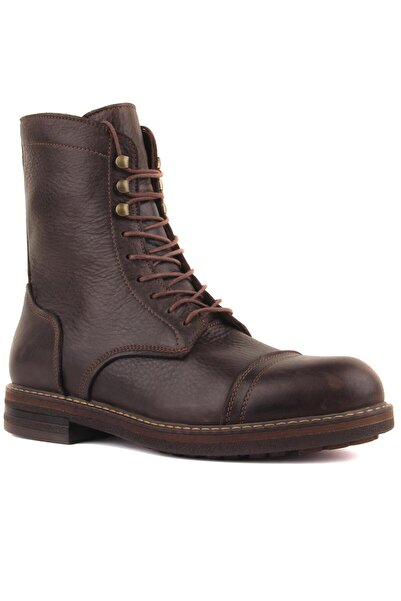 SailLakers - Γνήσιες δερμάτινες καφέ ανδρικές μπότες 102-2871-51519