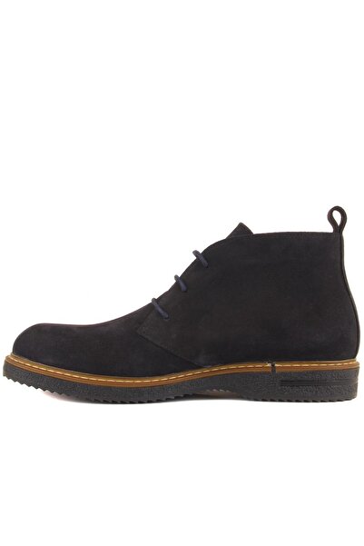 SailLakers - Ανδρικές μπότες με κορδόνια από δερμάτινο σουέτ σε μπλε ναυτικό χρώμα 102-9065-21750