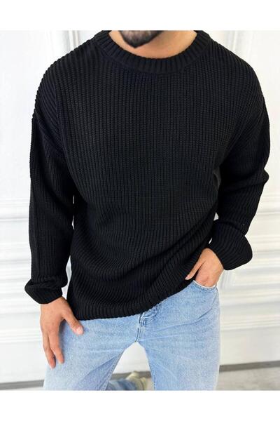 elkumoda Пуловер Oversize Двуслоен Плетен Естествен Памук Свободна Кройка Нес...