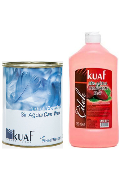 Kuaf Konserve Sir Ağda Pudra 800 Gr + Sir Ağda Temizleme Yağı 750 Ml Çilek