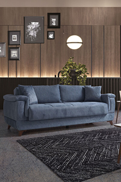 Eymense Lizbon Çekyatlı Üçlü Kanepe Çekyat