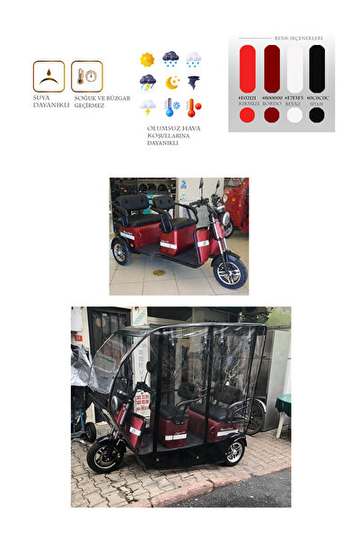Motor Marketim Motolüx Fayton 7700 - Üç Tekerli Motor Brandası - Siyah