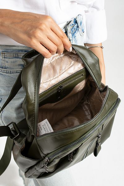 YOGII Ulsan Model Women's Washed Leather Bag Multi-Compartment Functional VIP Product 9 Pockets