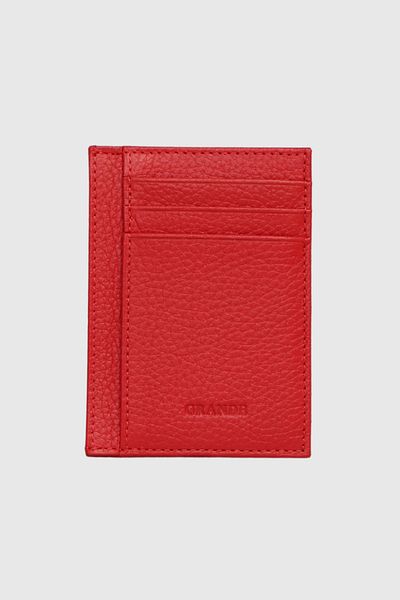 Grande 750 Genuine Leather Slim Card Holder Flother Red