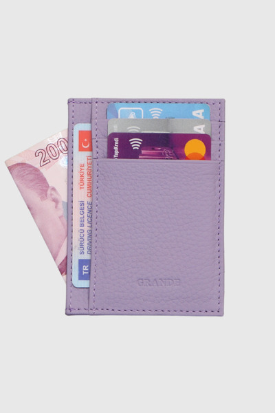 Grande 750 Genuine Leather Slim Card Holder Flother Lilac