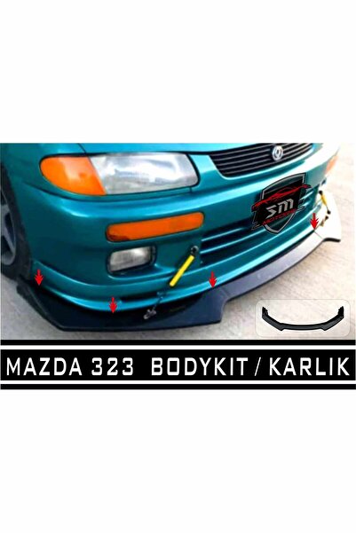 ototime MAZDA 323 Ön Tampon Eki Bodykit Karlık Lip MARKANIZA ÖZEL KARBON KAPI...