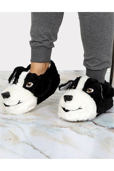 kabkabi Unisex Χειμερινές αφράτες παντόφλες που κρατούν τα πόδια ζεστά με σκύλο