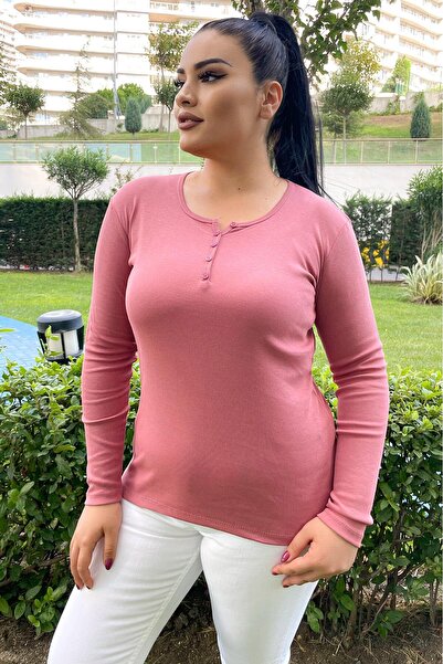 Siyezen Μπλούζα μεγάλου μεγέθους με λεπτομέρειες στα κουμπιά, σετ Βαμβάκι τεμ...