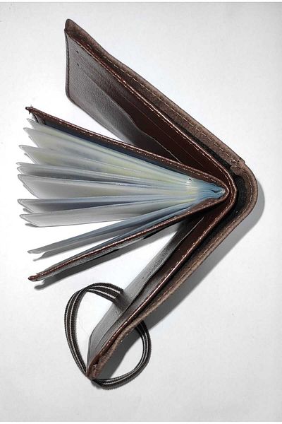 firdevsi hobi nubuck Horizontal Elastic Cased Card Holder Wallet